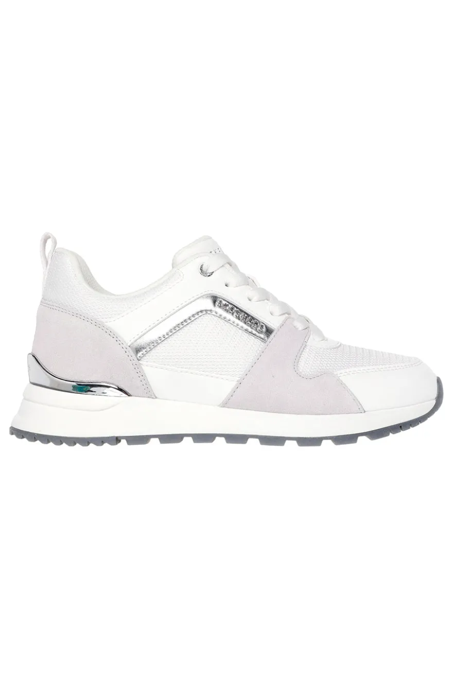 Sneakers bianche e grigie con Memory Foam Skechers Runway Posh Gal