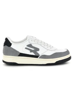 Sneakers bianche e grigie in pelle traforate in punta U.power U1400BC