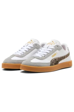 Sneakers bianche e grigie con dettagli animalier suola beige Puma Club II Era Animal Flair