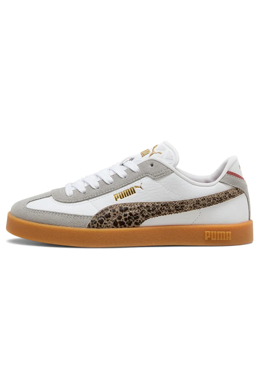 Sneakers bianche e grigie con dettagli animalier suola beige Puma Club II Era Animal Flair
