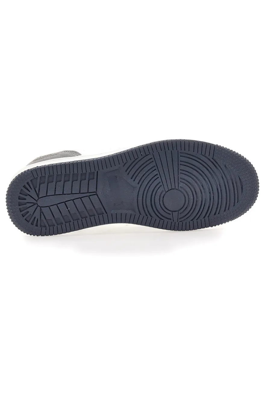 Sneakers bianche e grigie con inserti navy Beverly Hills Polo BHM524201