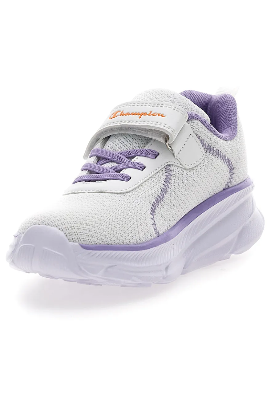 Sneakers bianche e lilla con strappo Champion HRO J GPS Low Cut