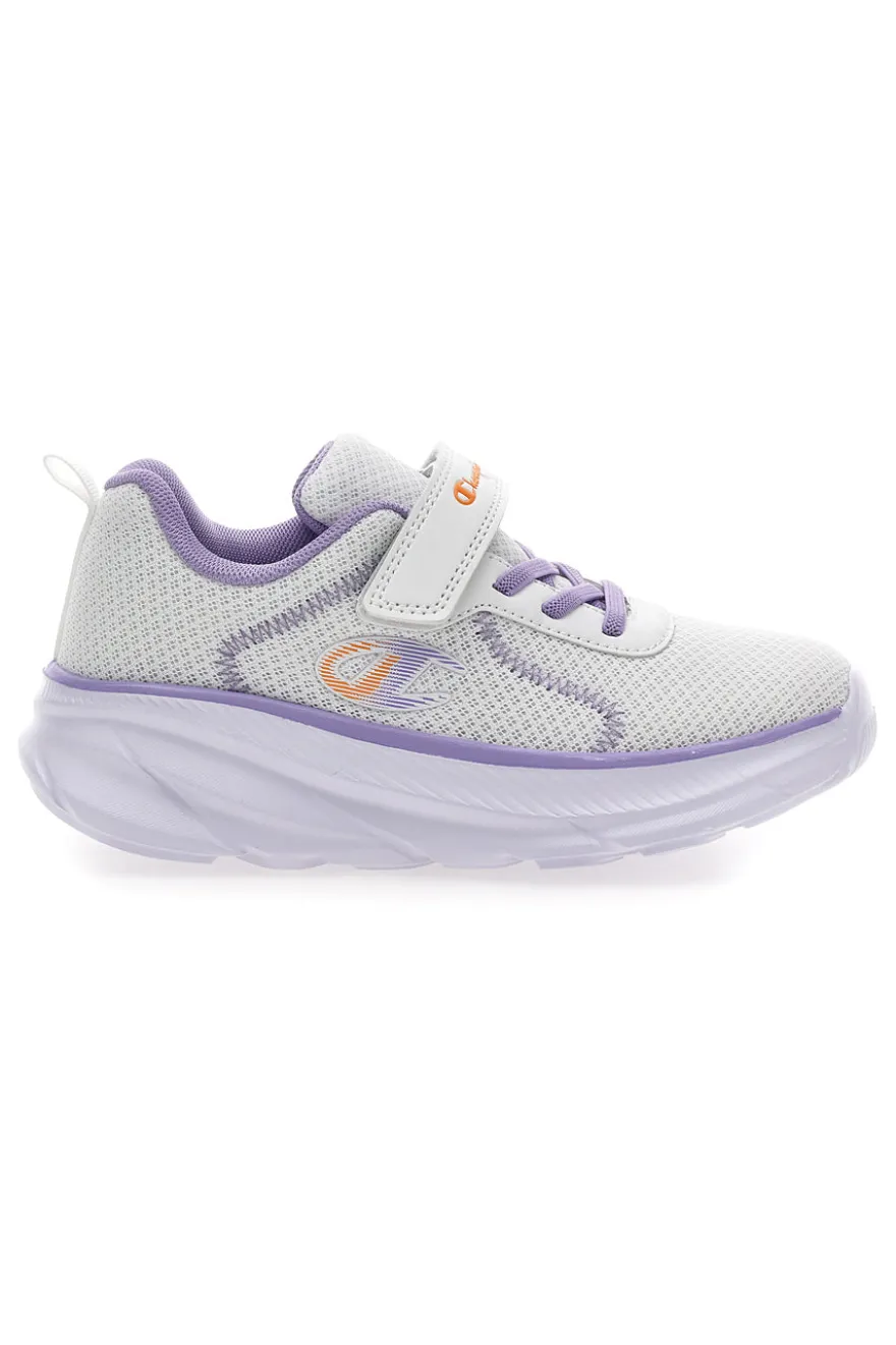 Sneakers bianche e lilla con strappo Champion HRO J GPS Low Cut