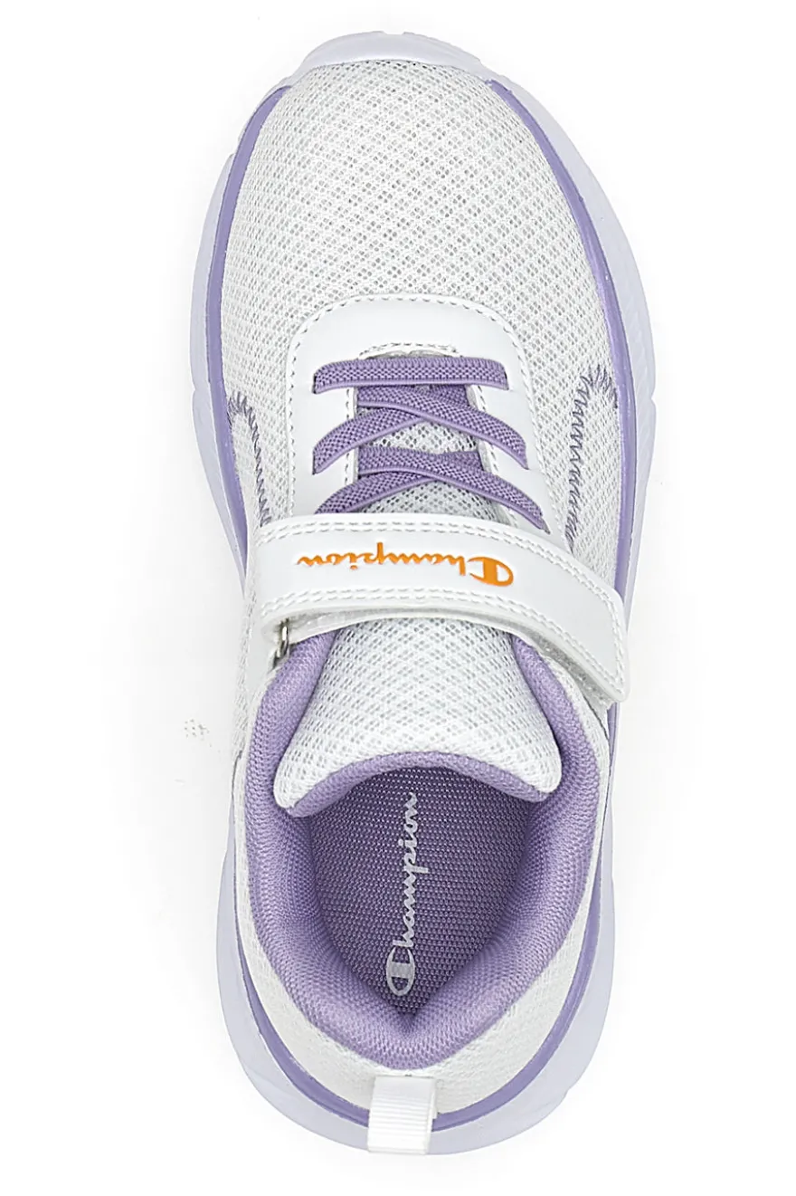 Sneakers bianche e lilla con strappo Champion HRO J GPS Low Cut