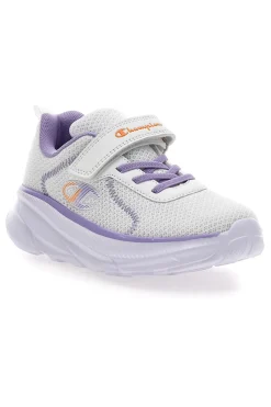 Sneakers bianche e lilla con strappo Champion HRO J GPS Low Cut