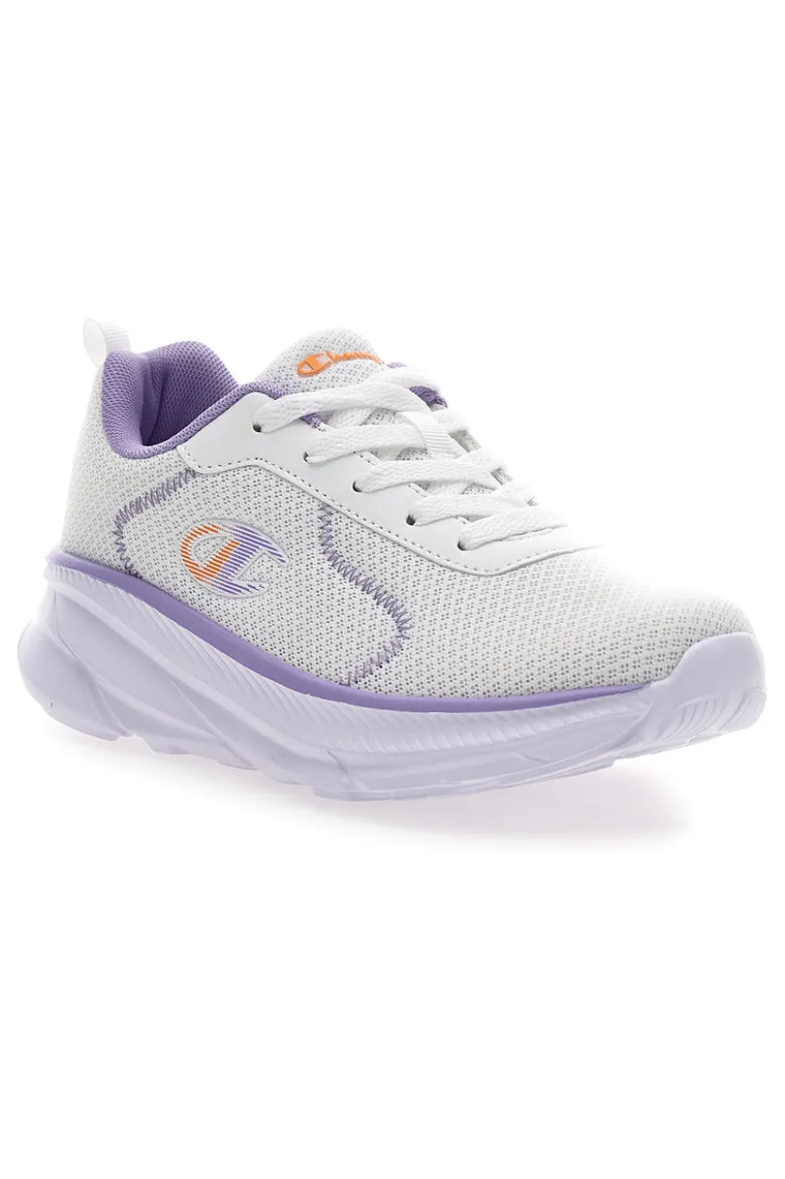 Sneakers bianche e lilla con suola sportiva Champion Hro J G Gs Low Cut