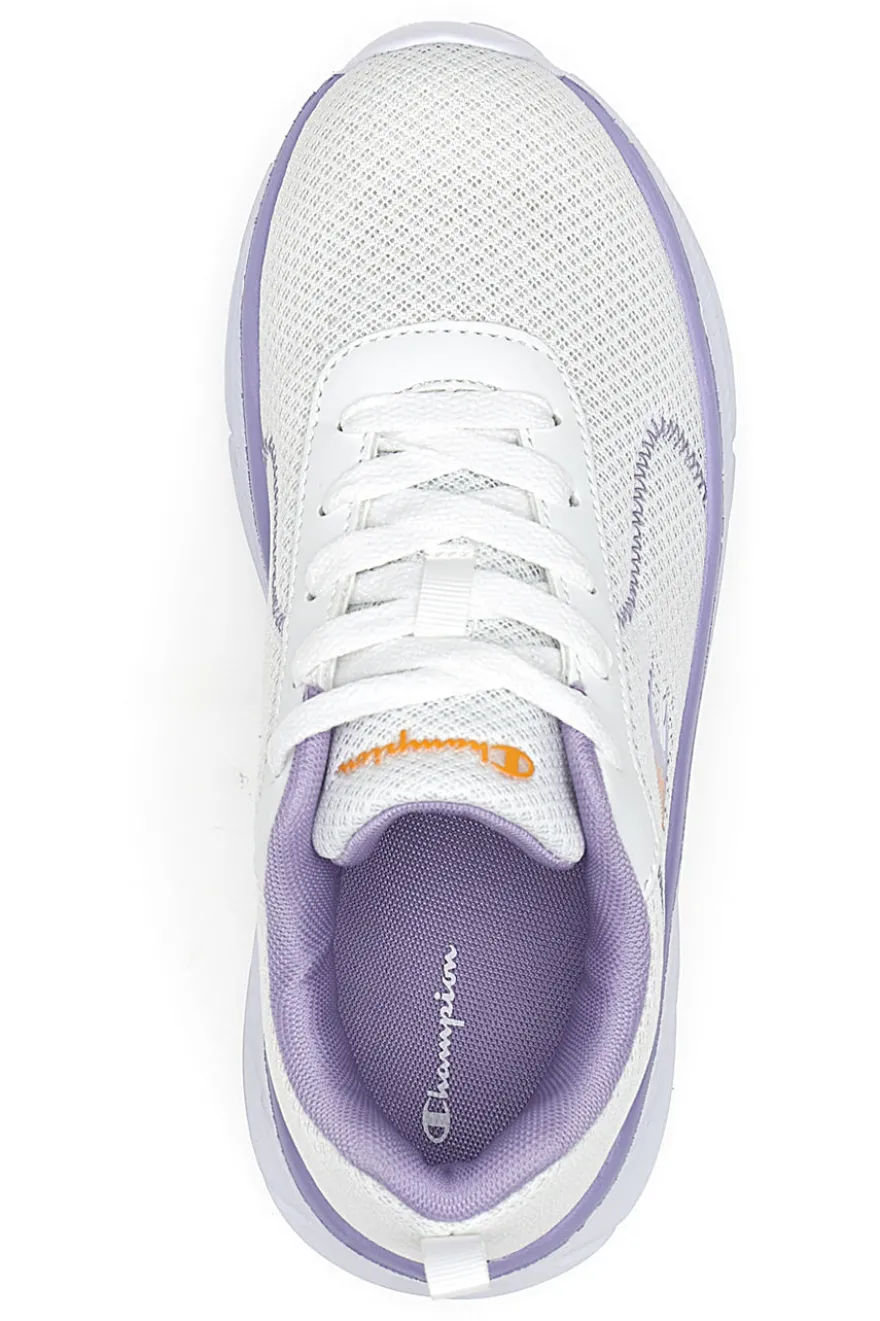 Sneakers bianche e lilla con suola sportiva Champion Hro J G Gs Low Cut