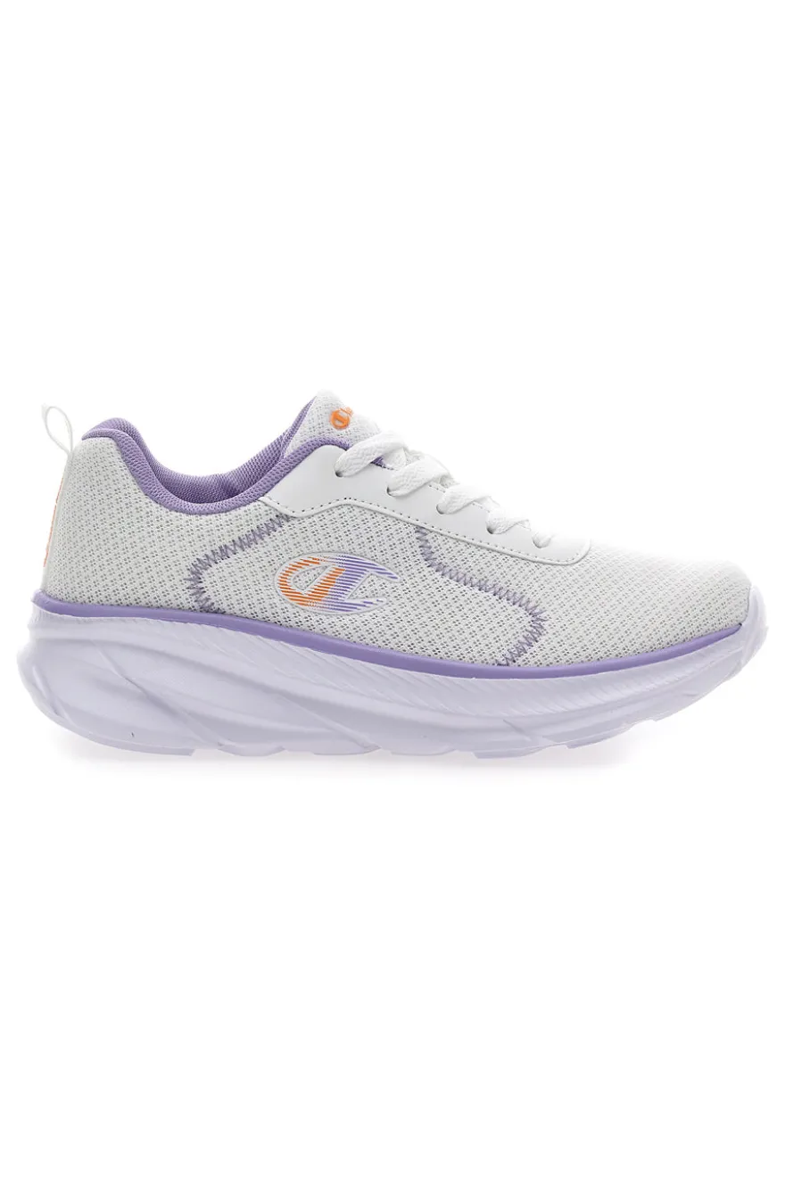 Sneakers bianche e lilla con suola sportiva Champion Hro J G Gs Low Cut