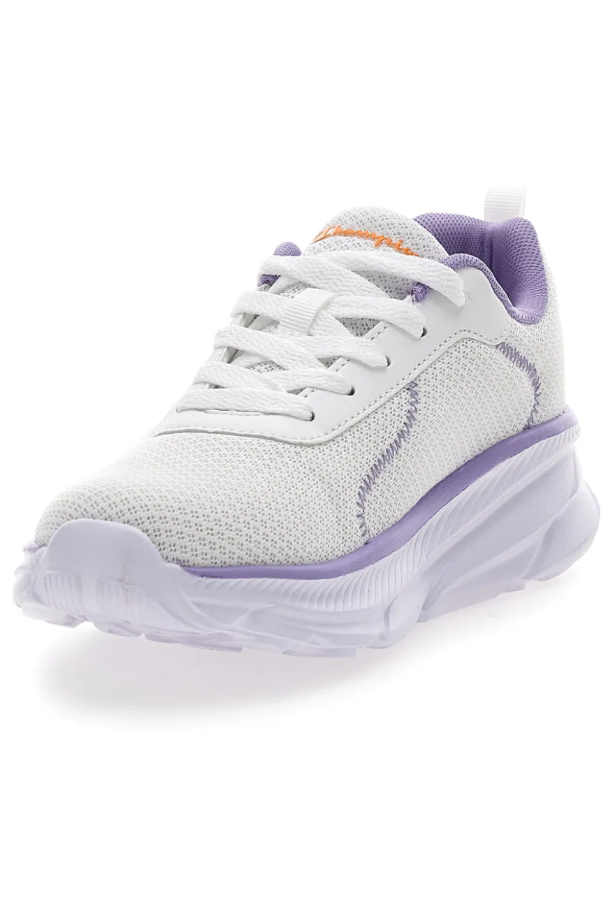 Sneakers bianche e lilla con suola sportiva Champion Hro J G Gs Low Cut