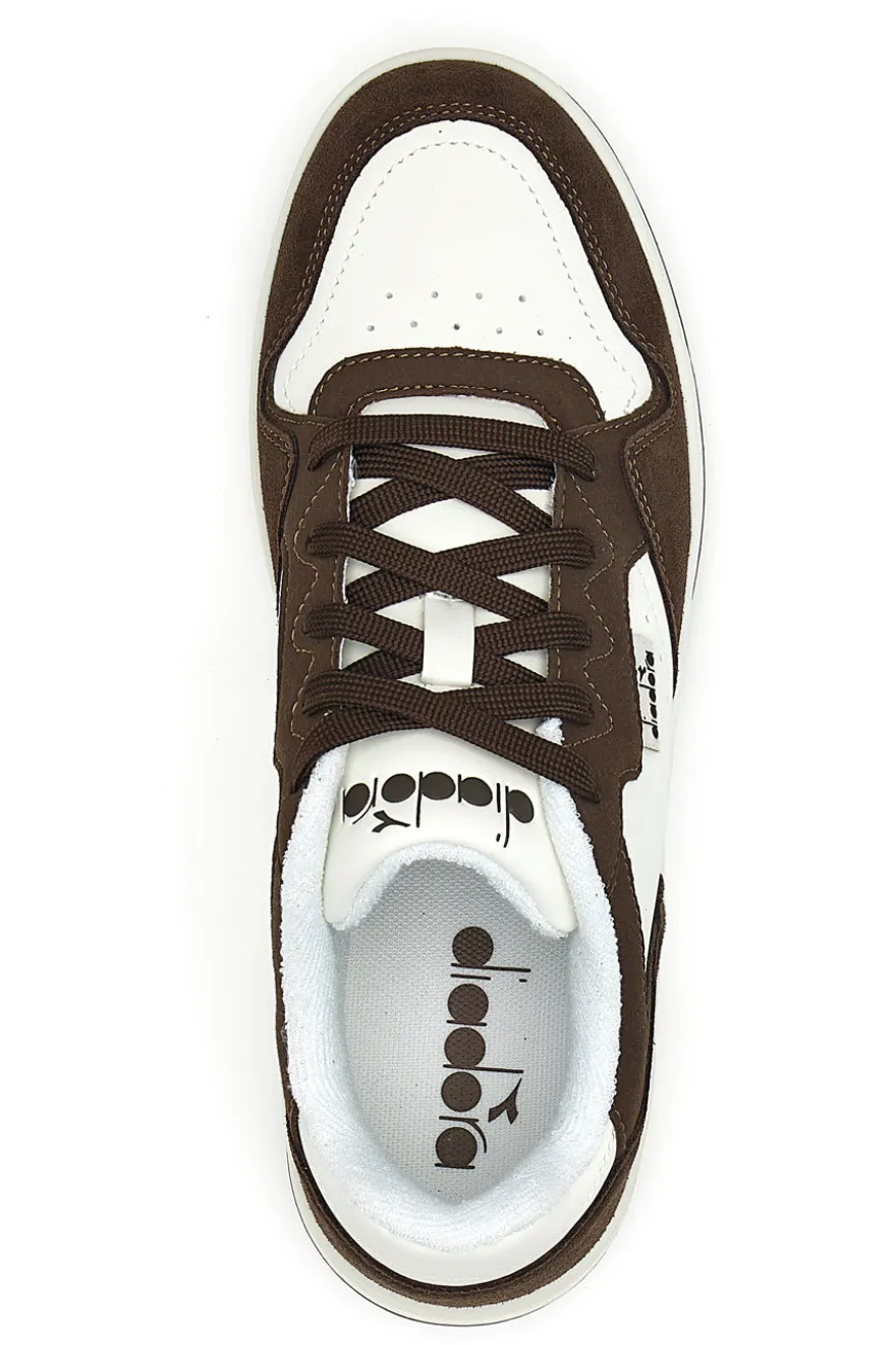 Sneakers bianche e marroni con inserti scamosciati Diadora Ginger S