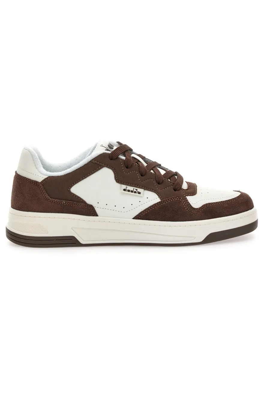 Sneakers bianche e marroni con inserti scamosciati Diadora Ginger S