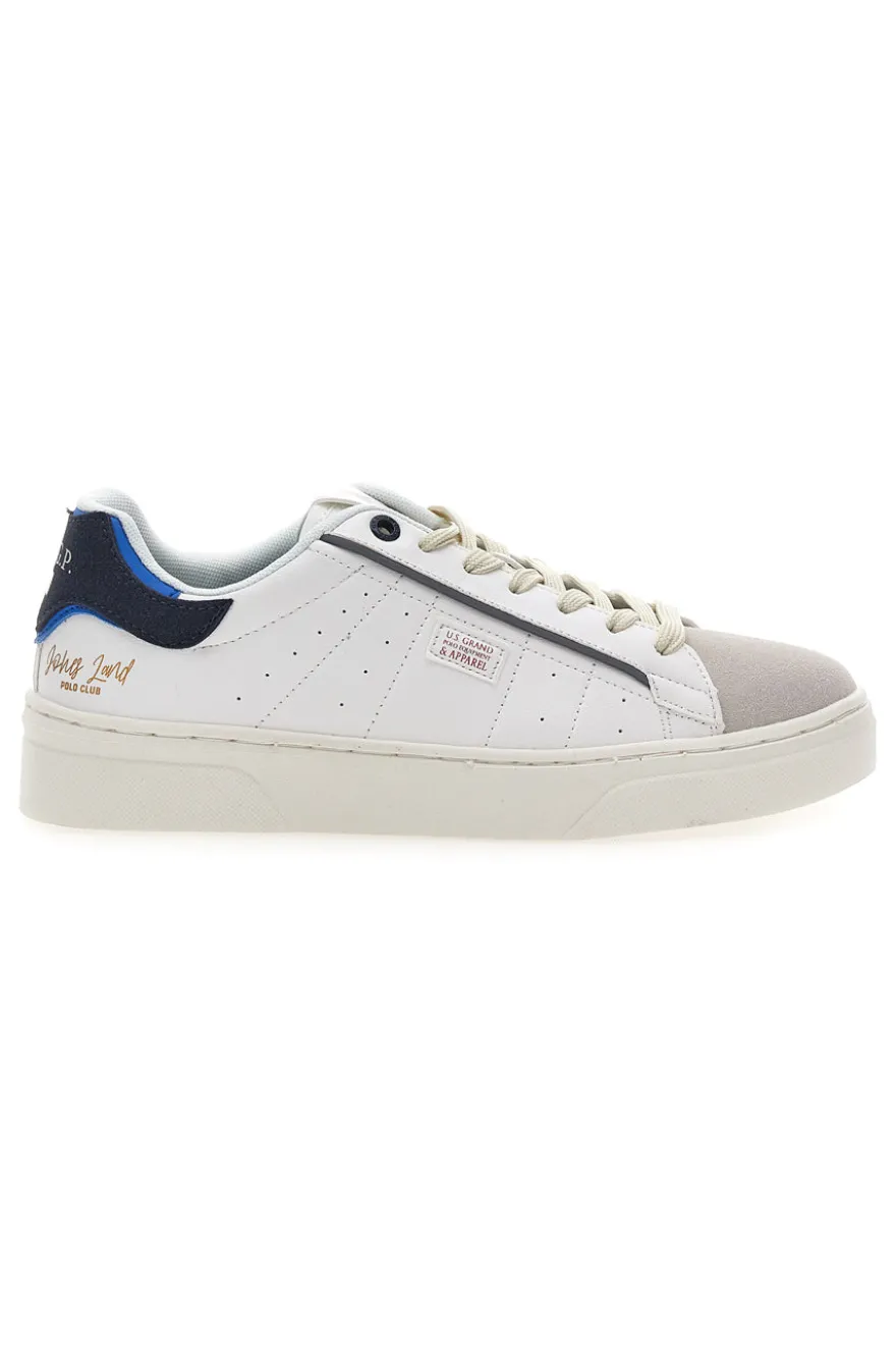 Sneakers Bianche e Navy con Punta Beige U.S.G.POLO JOE LTX