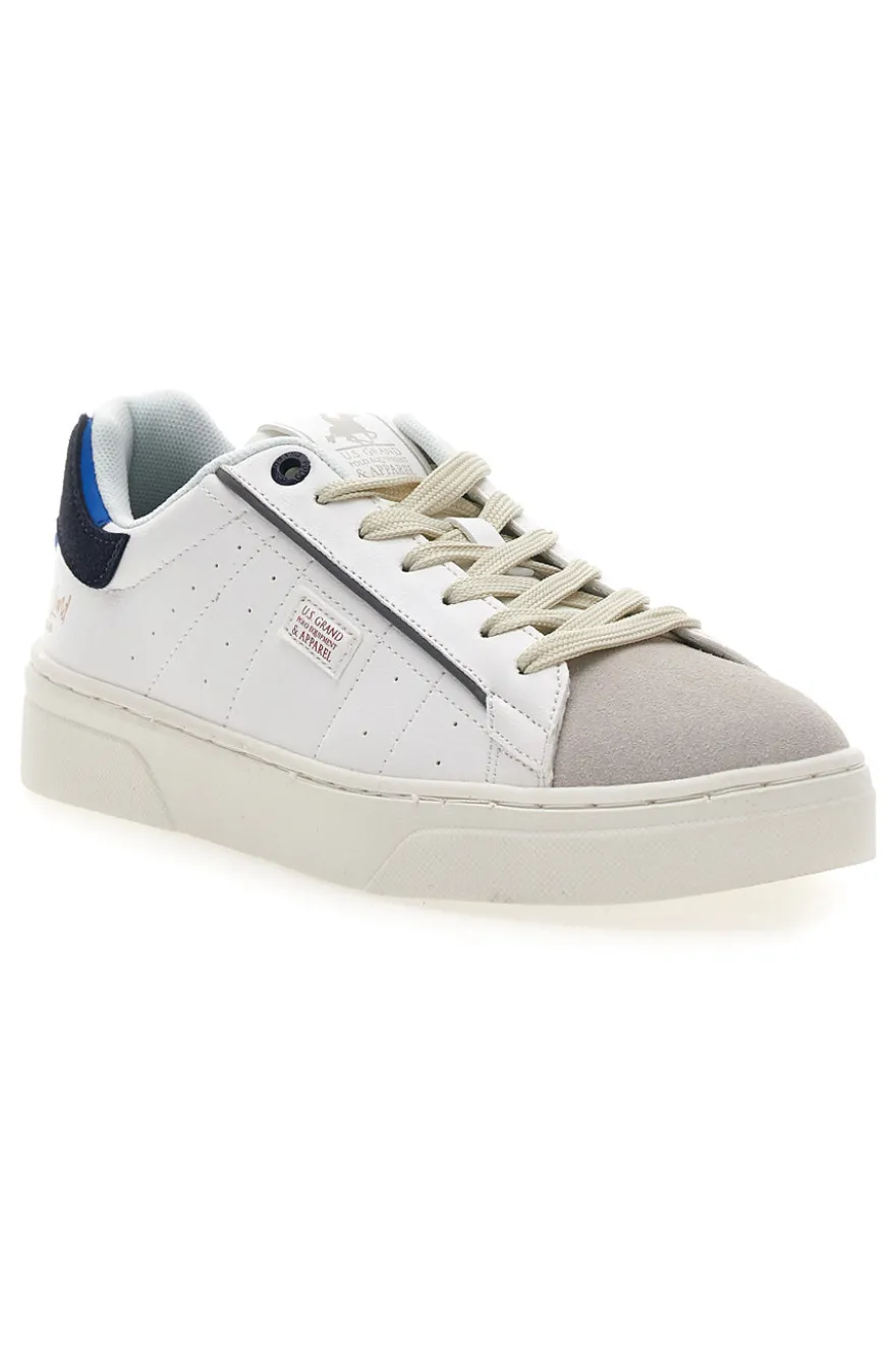 Sneakers Bianche e Navy con Punta Beige U.S.G.POLO JOE LTX