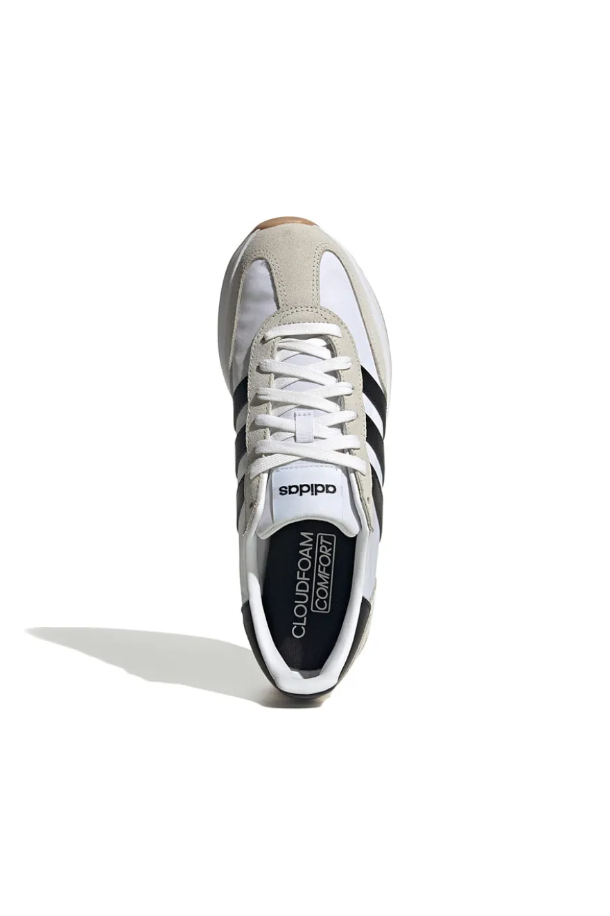 Sneakers bianche e nere con tomaia in pelle ADIDAS RUN 70s 2.0