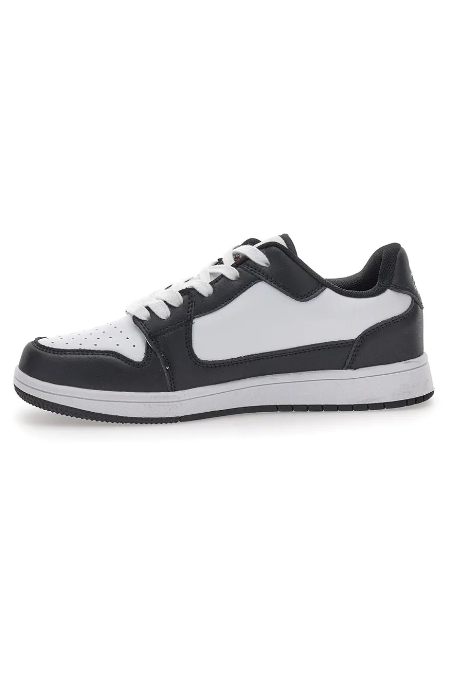 Sneakers Bianche e Nere Con Lacci Leone M075S9LOW