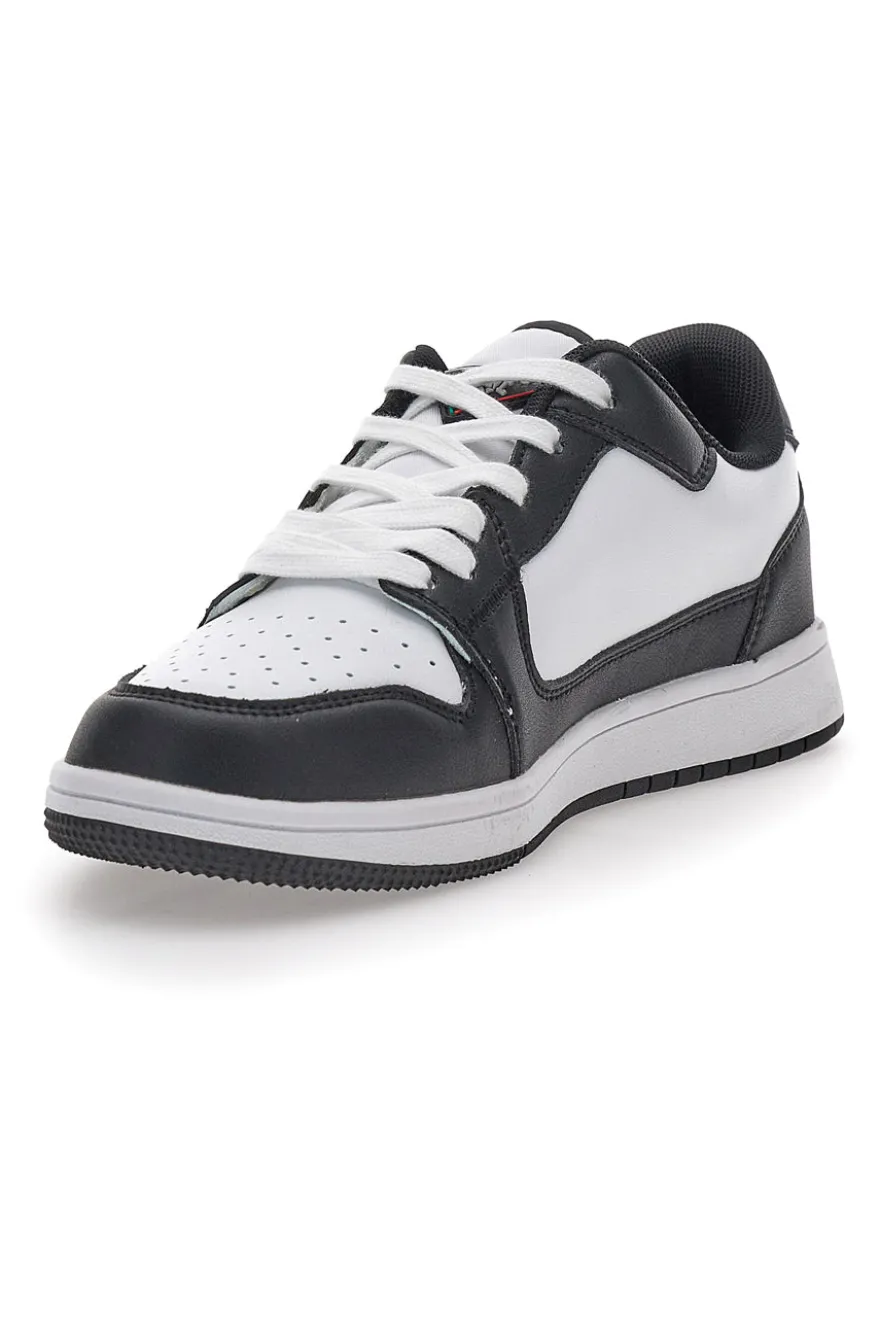 Sneakers Bianche e Nere Con Lacci Leone M075S9LOW