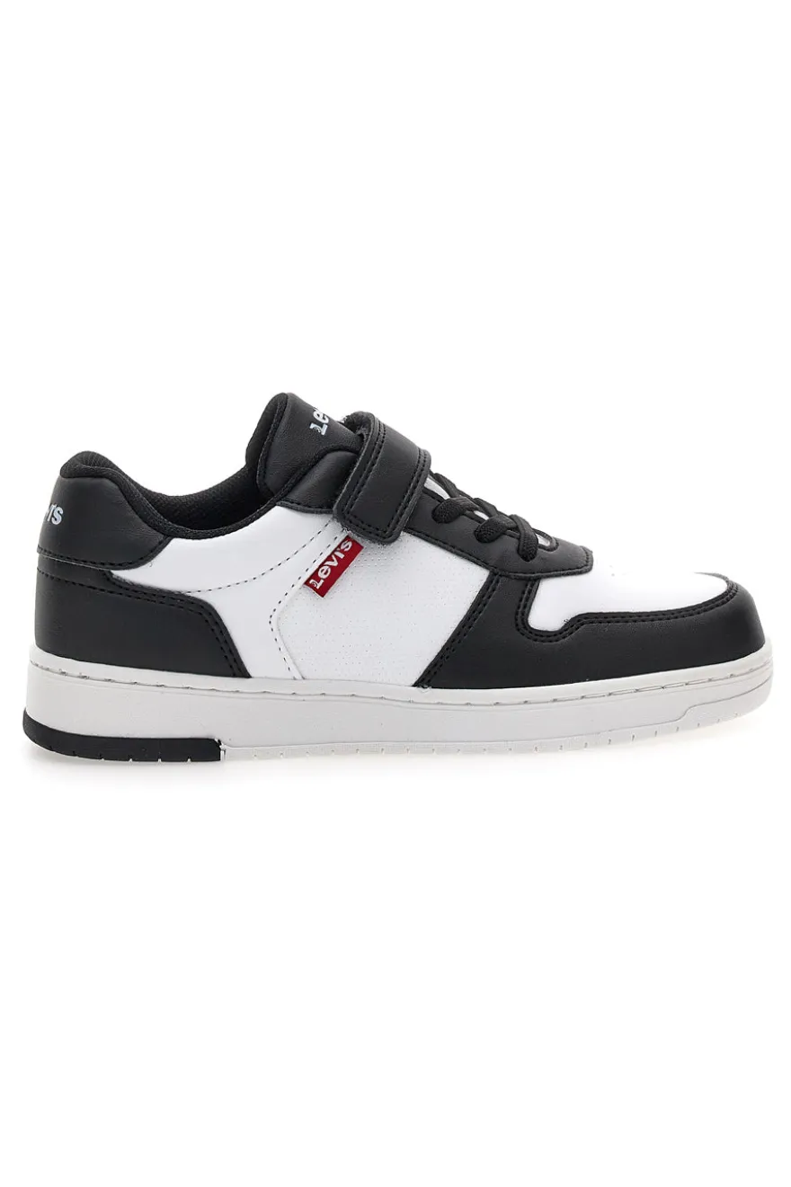 Sneakers bianche e nere con chiusura a strappo Levi's Kick SE
