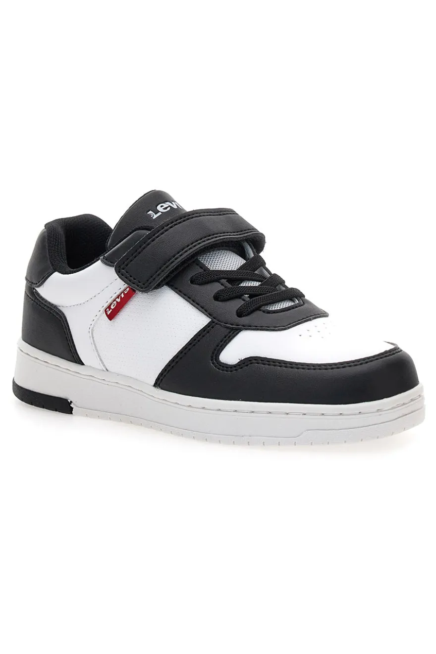 Sneakers bianche e nere con chiusura a strappo Levi's Kick SE