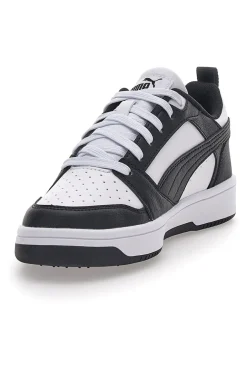 Sneakers Bianche e Nere Con Stringa Laterale Puma Rebound V6 LO JR