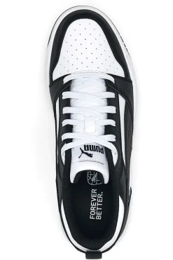 Sneakers Bianche e Nere Con Stringa Laterale Puma Rebound V6 LO JR
