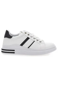 Sneakers bianche e nere con lacci CAFE' COST BK2450
