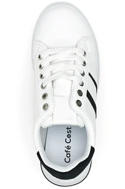 Sneakers bianche e nere con lacci CAFE' COST BK2450