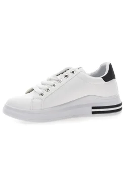 Sneakers bianche e nere con lacci CAFE' COST BK2450