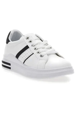 Sneakers bianche e nere con lacci CAFE' COST BK2450