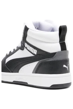 Sneakers bianche e nere mid-cut in materie sintetiche Puma Rebound V6 Mid Jr