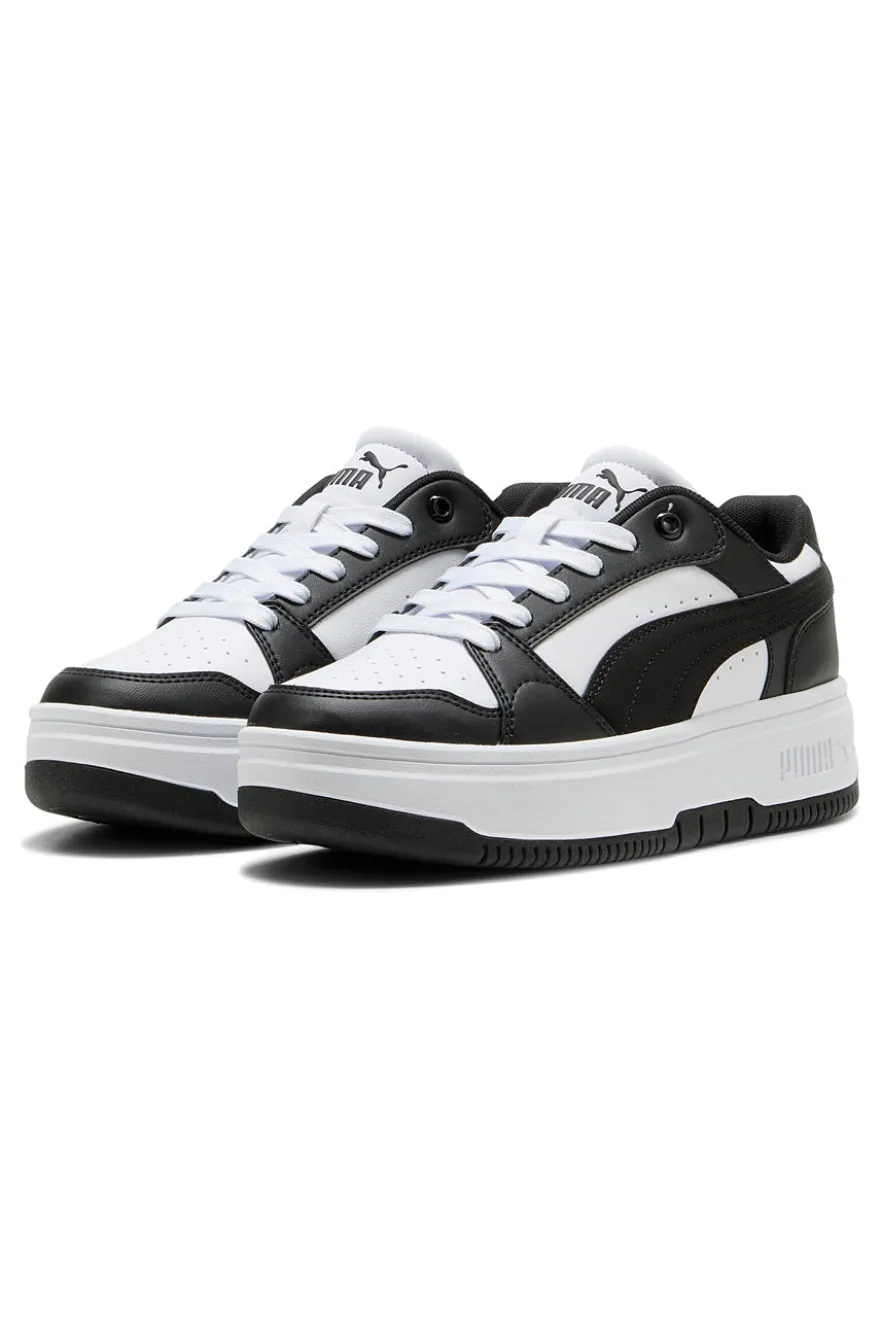 Sneakers bianche e nere platform Puma Rebound Femme Low