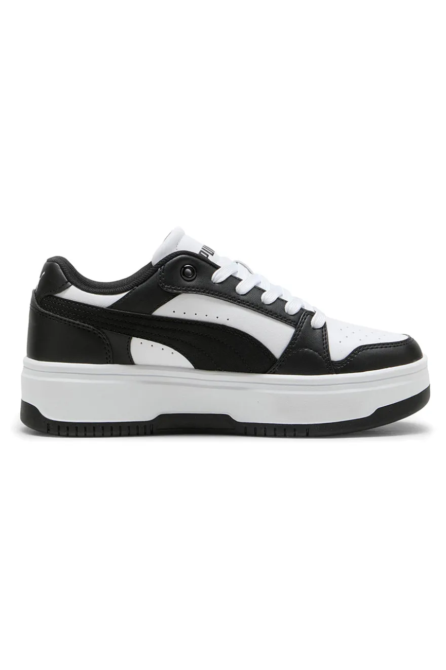 Sneakers bianche e nere platform Puma Rebound Femme Low