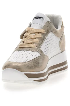 Sneakers Bianche e Oro Con Platform Energy 40