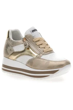 Sneakers Bianche e Oro Con Platform Energy 40