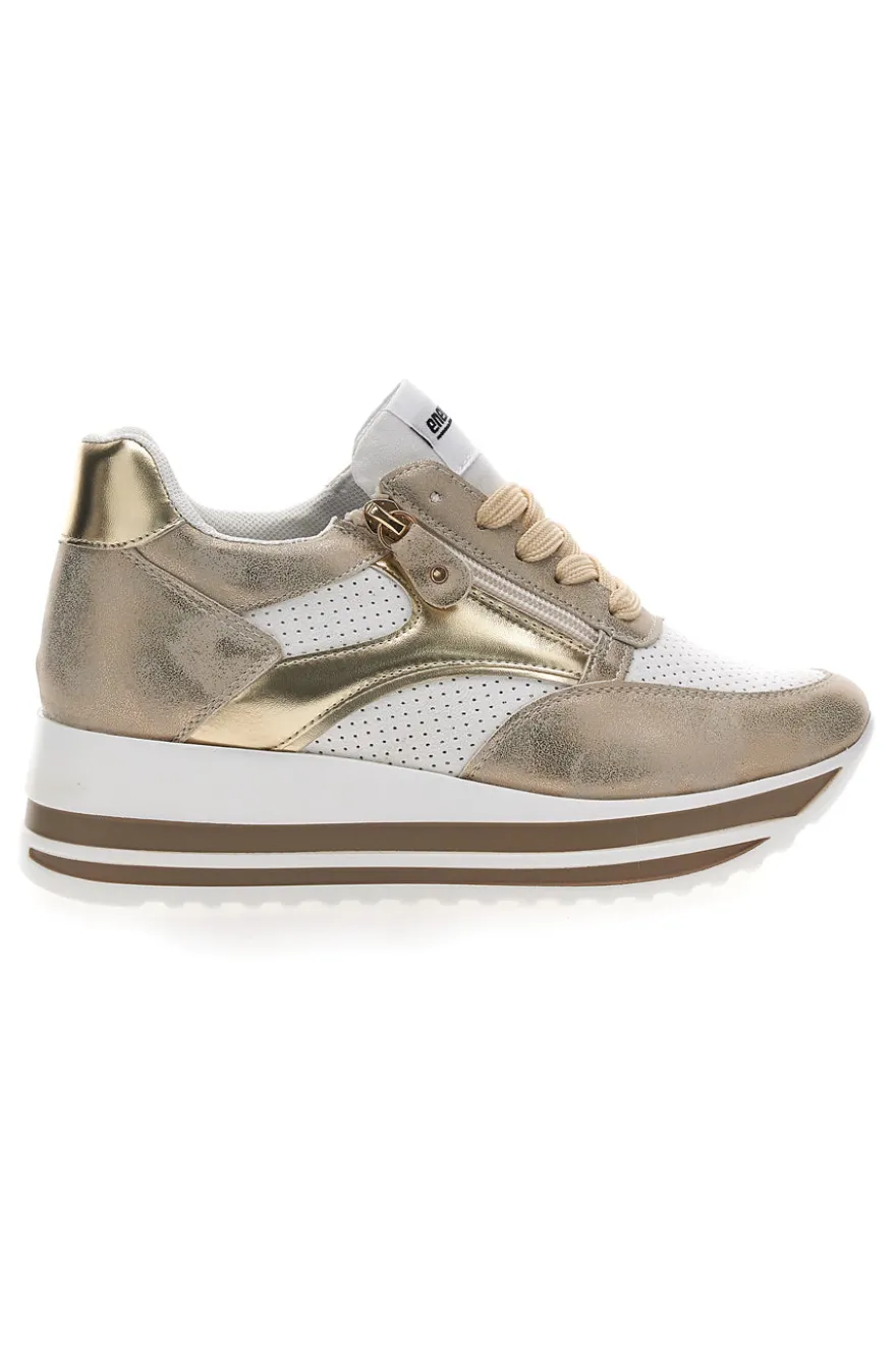 Sneakers Bianche e Oro Con Platform Energy 40