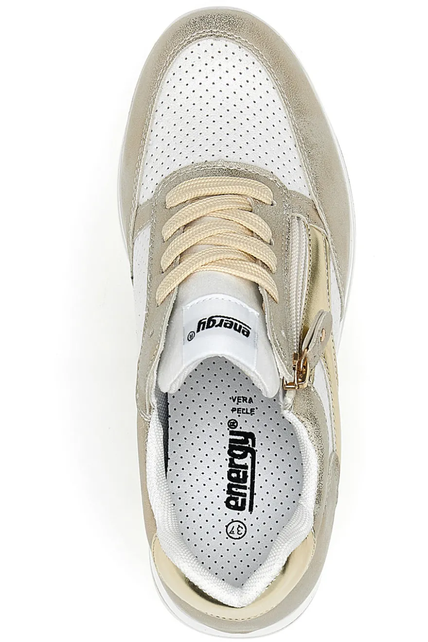 Sneakers Bianche e Oro Con Platform Energy 40