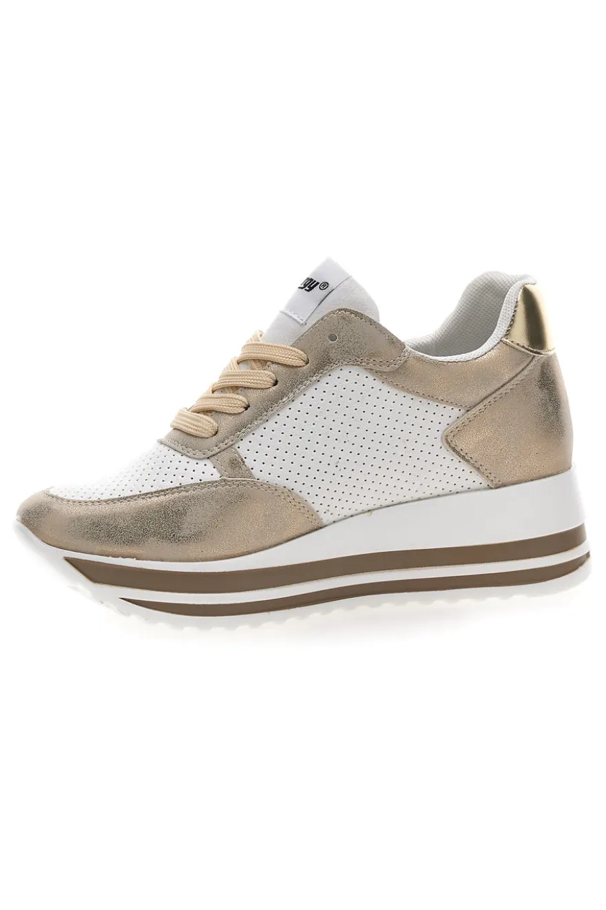 Sneakers Bianche e Oro Con Platform Energy 40