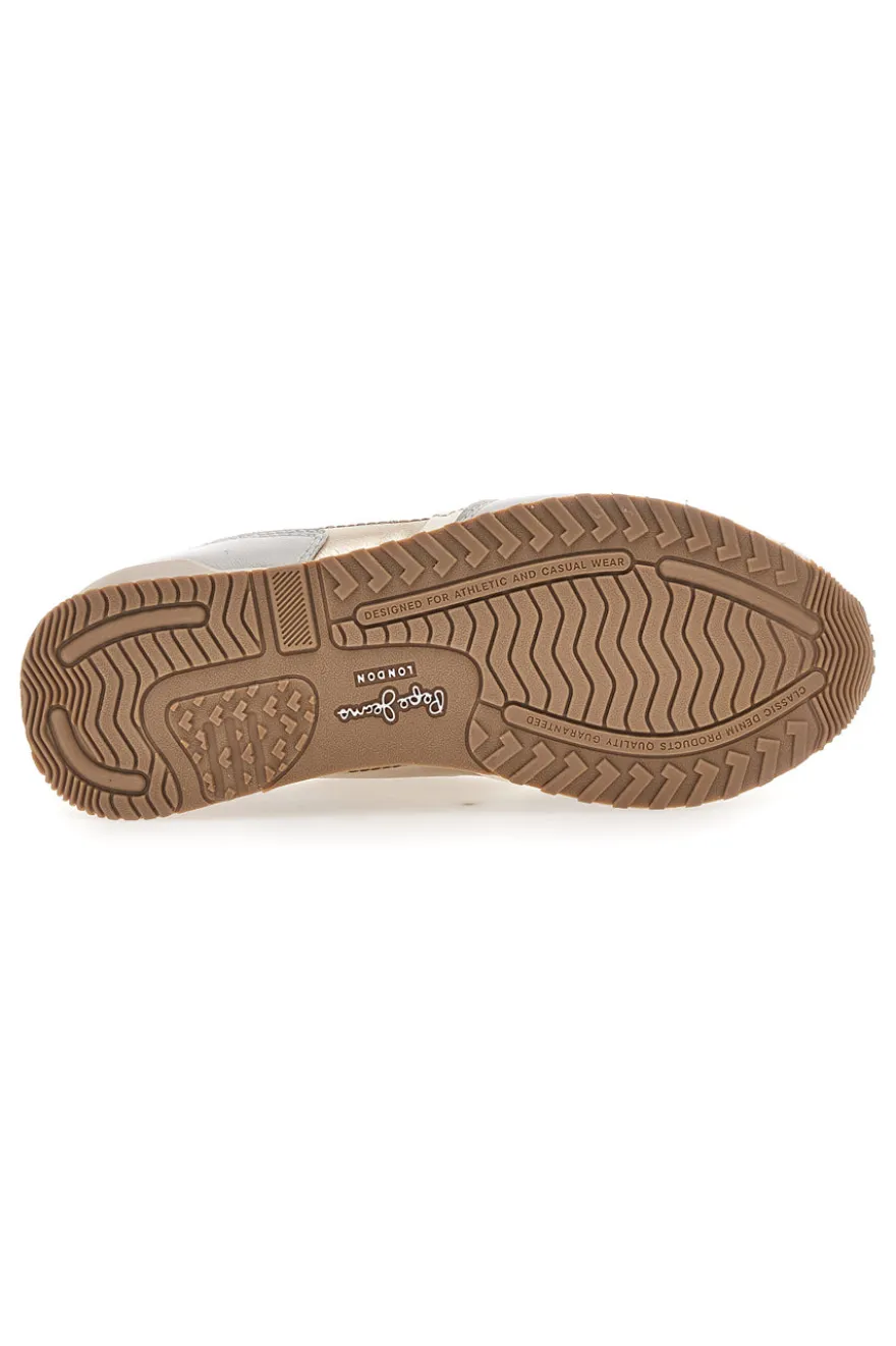 Sneakers Bianche e Oro Con Lacci PEPE JEANS London Shine W