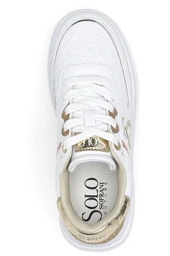 Sneakers Bianche e Oro Soprani City Pu Mirror Glitter