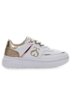 Sneakers Bianche e Oro Soprani City Pu Mirror Glitter