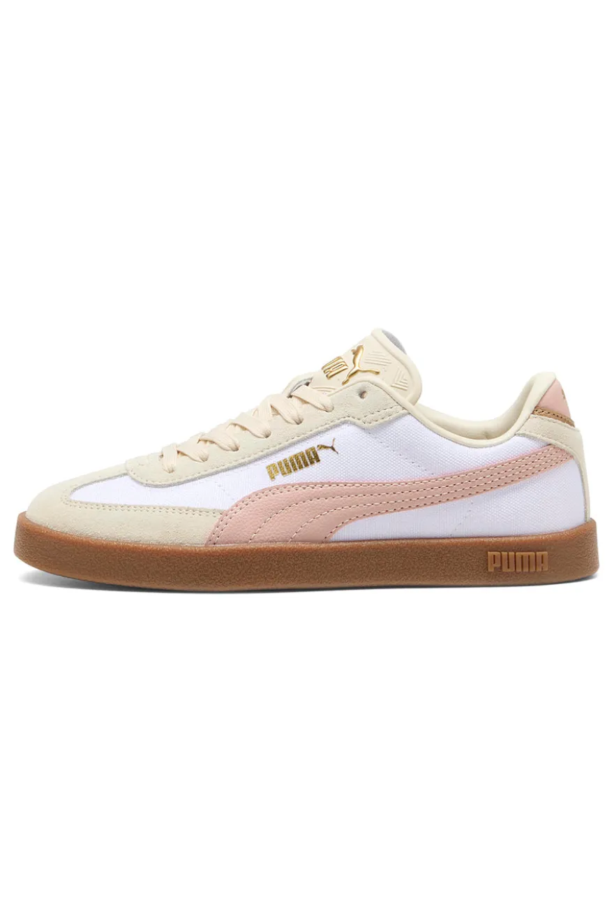 Sneakers Bianche e Rosa con Dettagli in Pelle PUMA Club II Era CV Jr