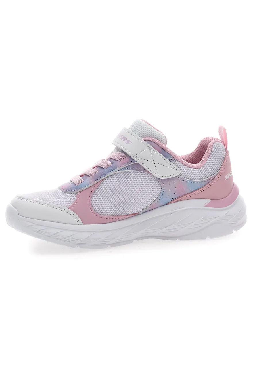 Sneakers Bianche e Rosa con Chiusura a Velcro SHECKERS BOUNDLESS-WATERCOLOR BLUR