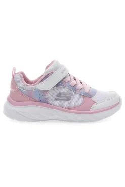 Sneakers Bianche e Rosa con Chiusura a Velcro SHECKERS BOUNDLESS-WATERCOLOR BLUR