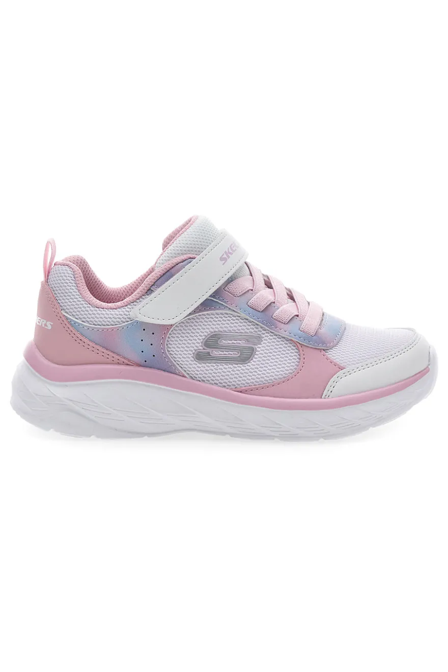 Sneakers Bianche e Rosa con Chiusura a Velcro SHECKERS BOUNDLESS-WATERCOLOR BLUR