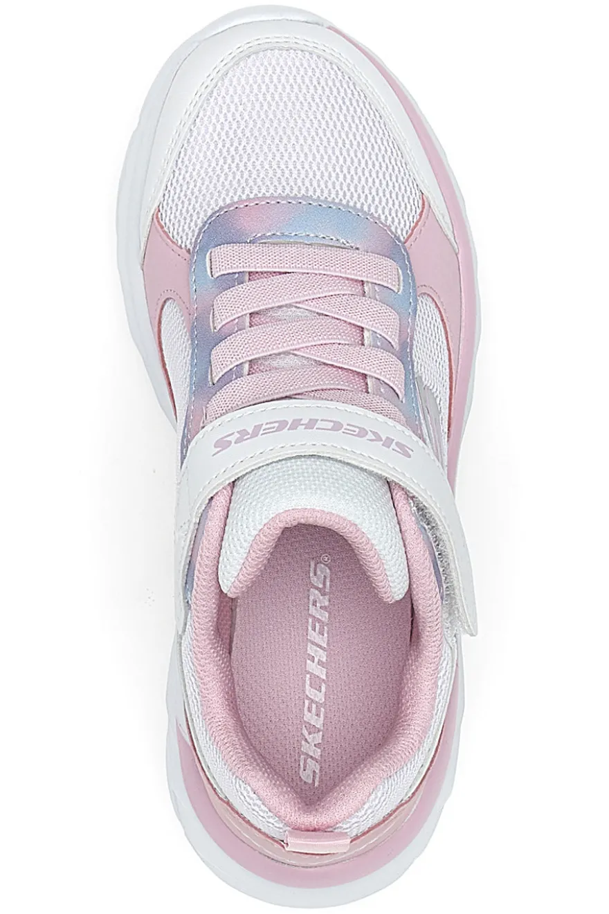 Sneakers Bianche e Rosa con Chiusura a Velcro SHECKERS BOUNDLESS-WATERCOLOR BLUR