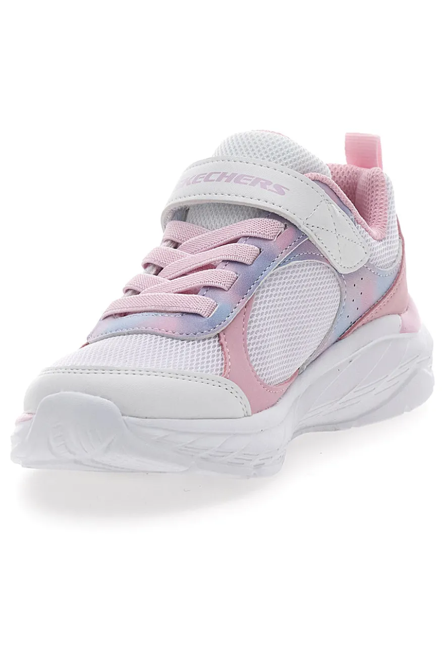 Sneakers Bianche e Rosa con Chiusura a Velcro SHECKERS BOUNDLESS-WATERCOLOR BLUR