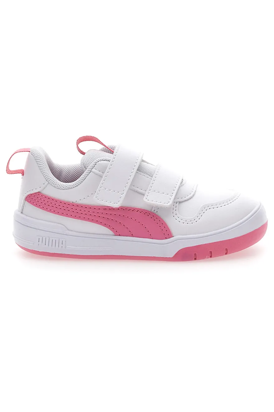 Sneakers Bianche e Rosa Con Strappi in Velcro Puma Multiflex Sl V Inf