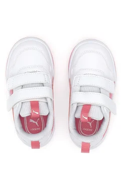 Sneakers Bianche e Rosa Con Strappi in Velcro Puma Multiflex Sl V Inf