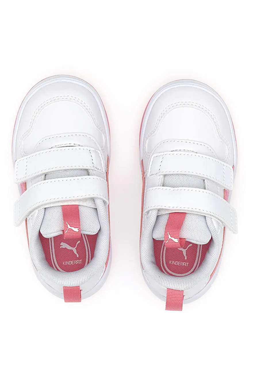 Sneakers Bianche e Rosa Con Strappi in Velcro Puma Multiflex Sl V Inf
