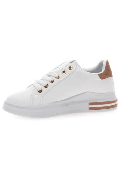 Sneakers bianche e rosa con lacci CAFE' COST BK2450