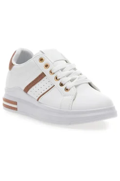 Sneakers bianche e rosa con lacci CAFE' COST BK2450